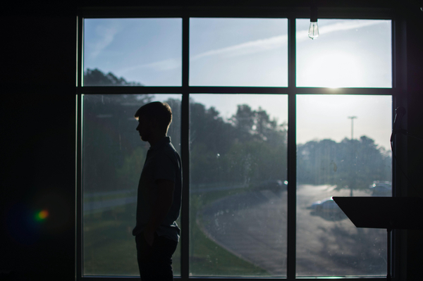 Man at window